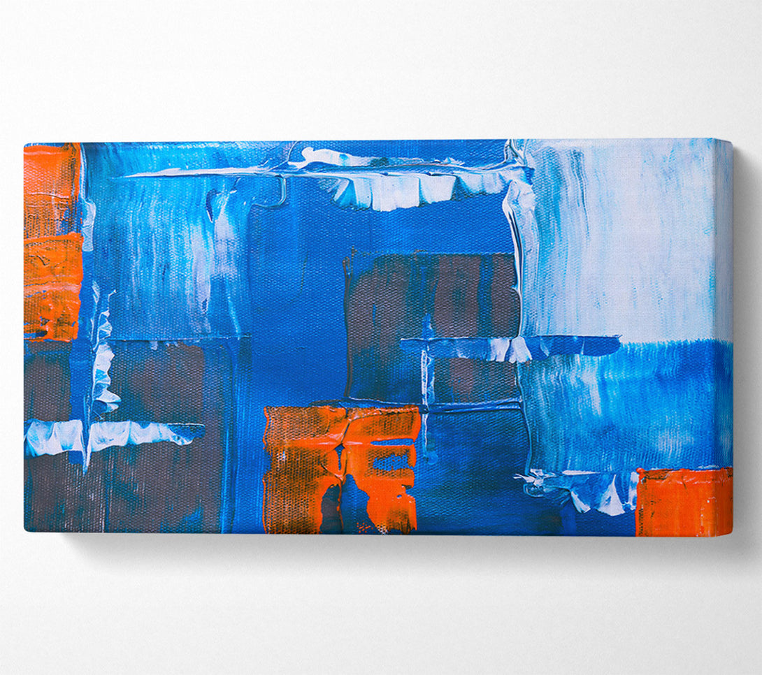  A Canvas Print of Azure Acrylic Strokes Canvas Art