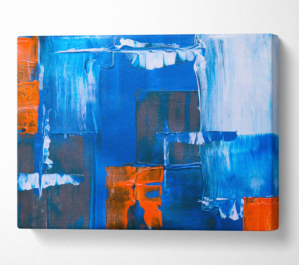  A Canvas Print of Azure Acrylic Strokes Canvas Art