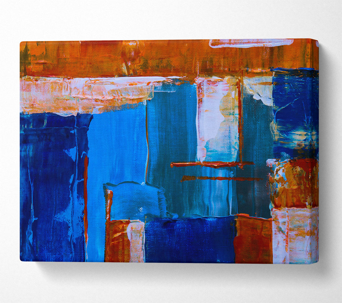  A Canvas Print of Blue And Orange Abstract Canvas Wall Art