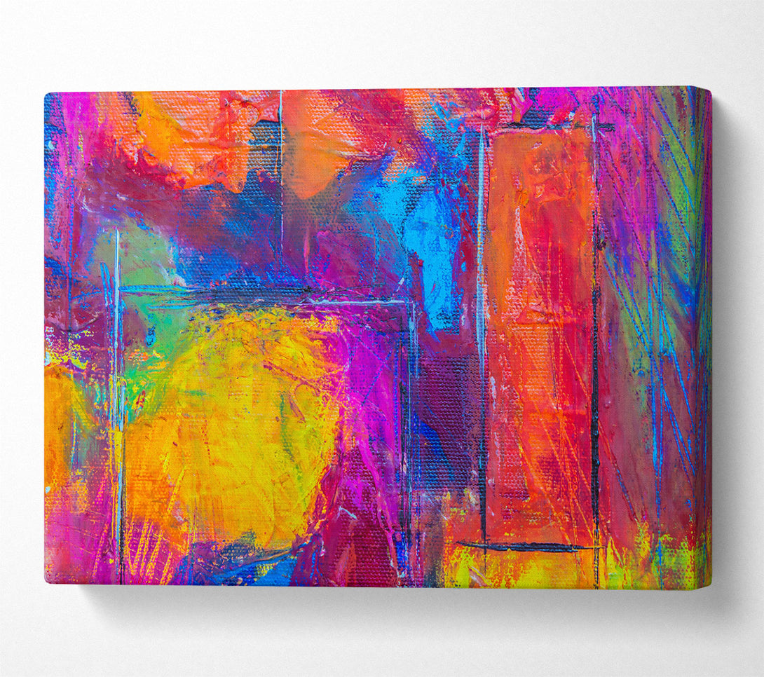  A Canvas Print of Orange Abstract Lines Canvas Print