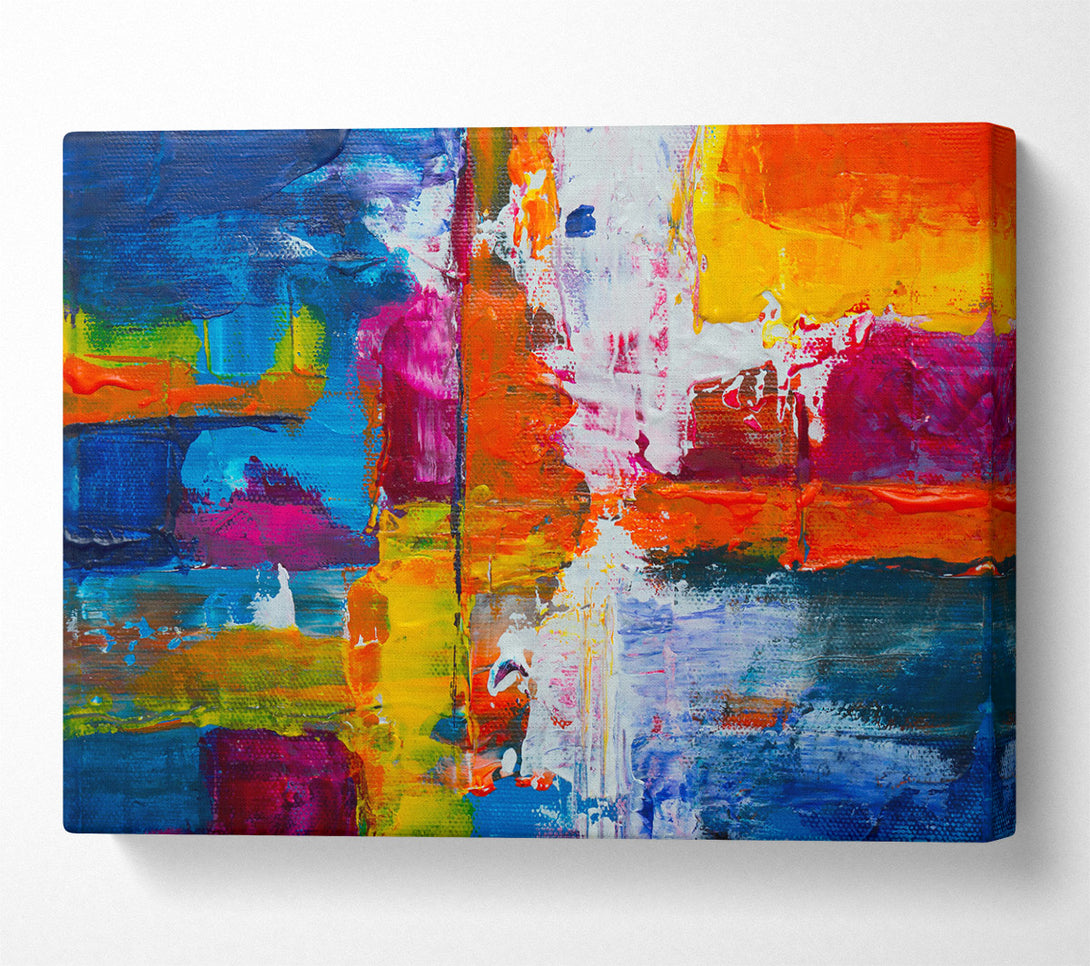  A Canvas Print of Blue And Orange Abstract Canvas Wall Art