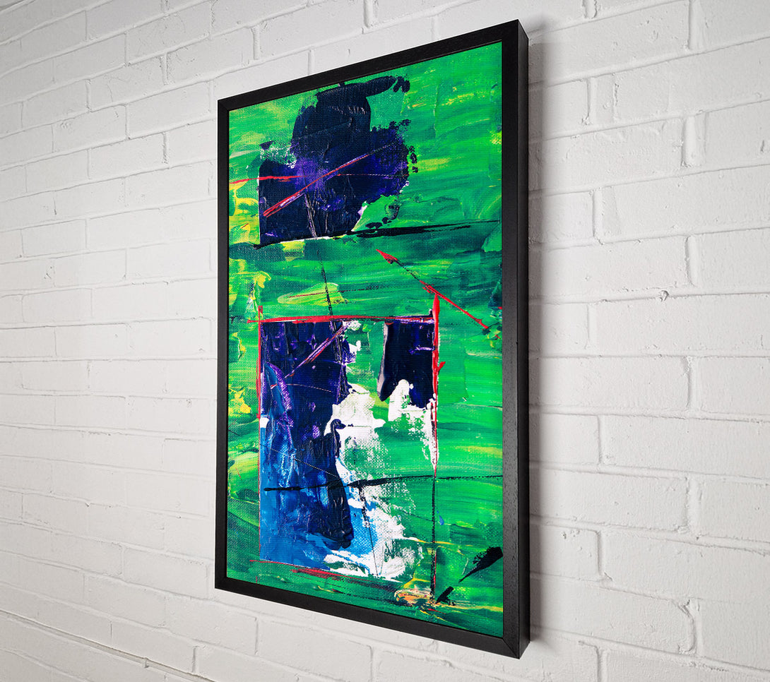  A Canvas Print of Green Abstract Expressionism Canvas Wall Art