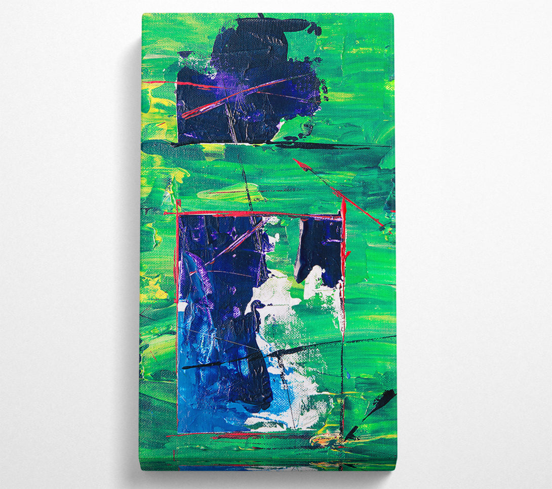  A Canvas Print of Green Abstract Expressionism Canvas Wall Art
