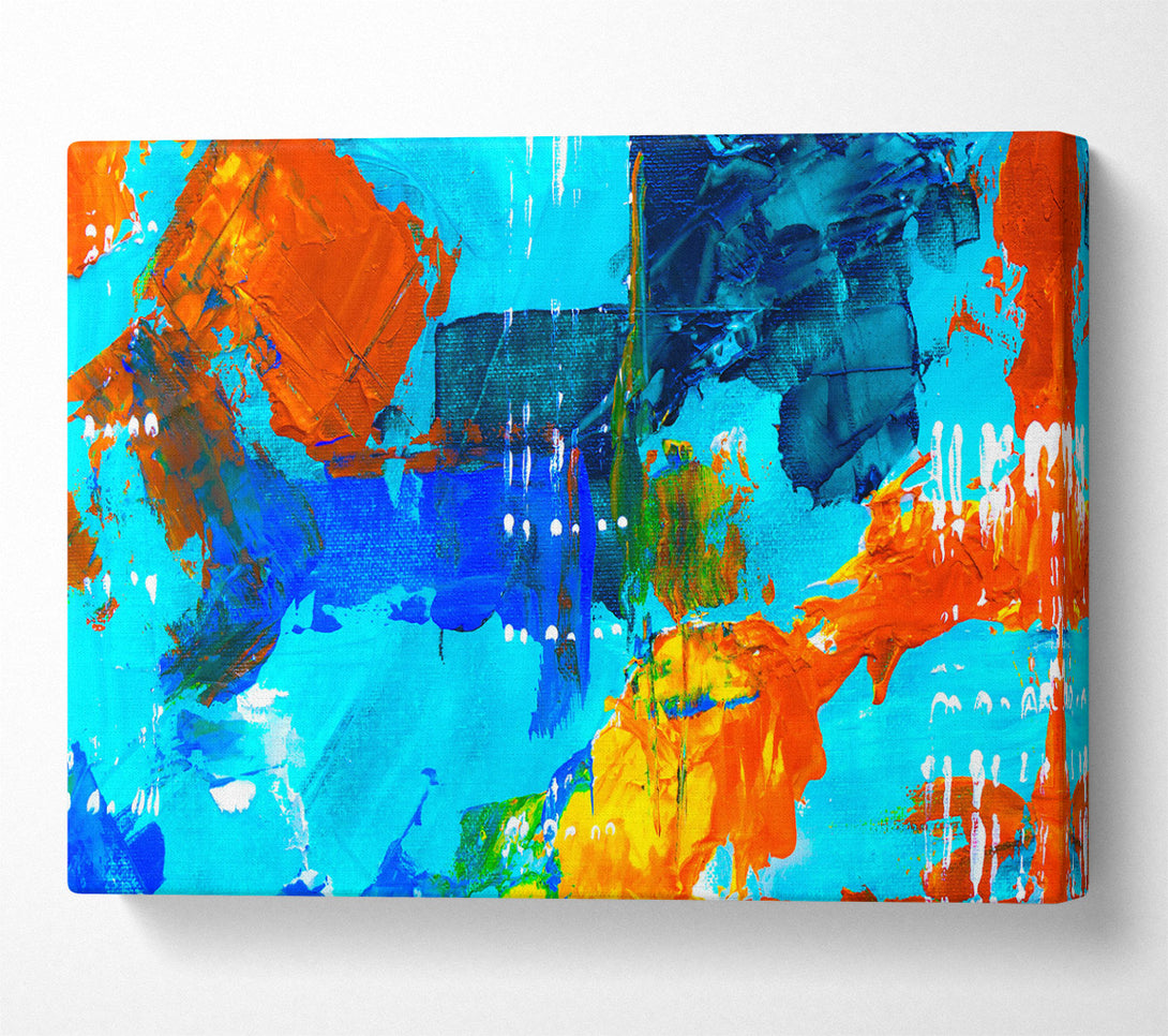  A Canvas Print of Azure Abstract Swirls Canvas Print