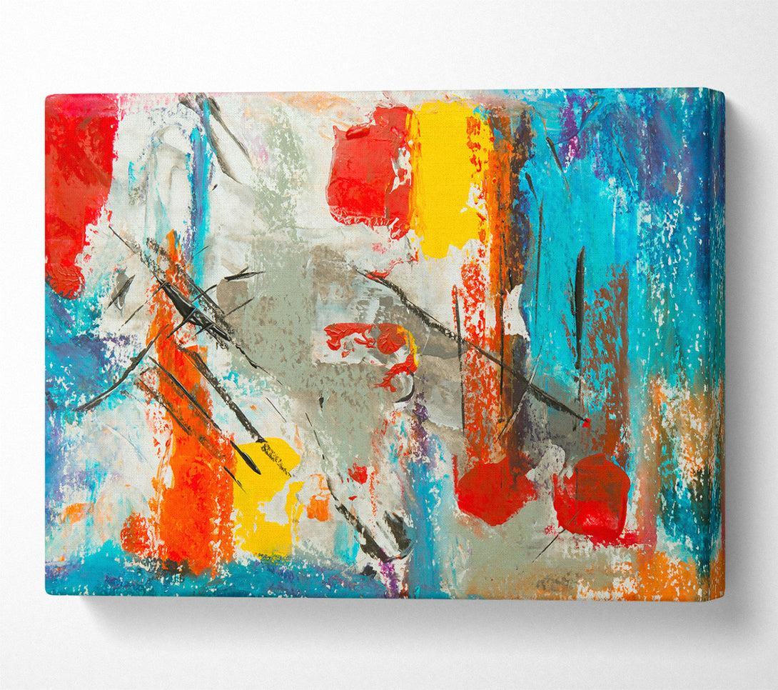  A Canvas Print of Azure Abstract Expressionism Canvas Art