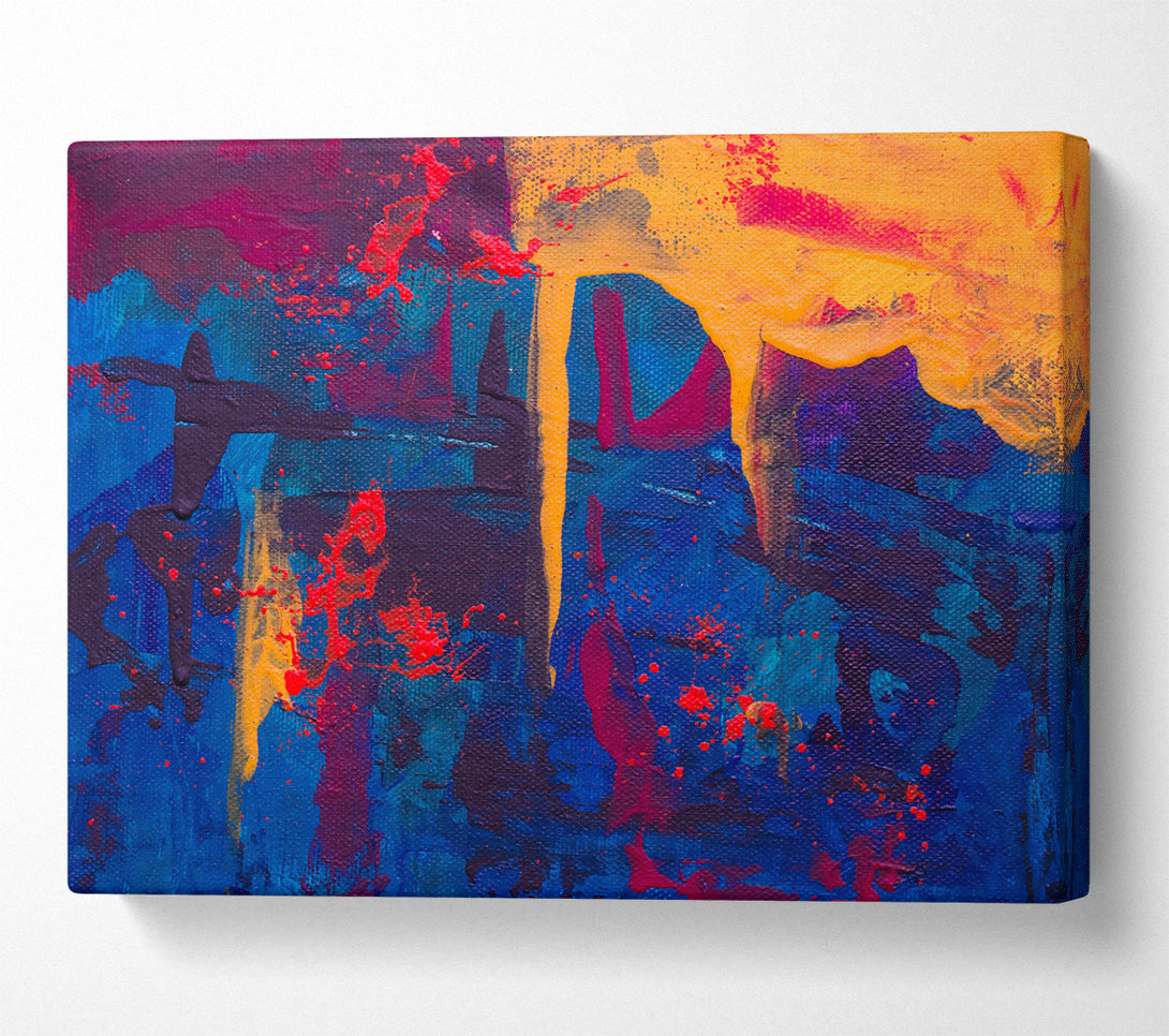  A Canvas Print of Blue Abstract Expressionism Canvas Art