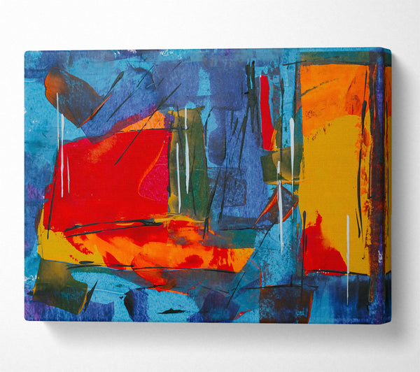  A Canvas Print of Azure Abstract Burst Canvas Print