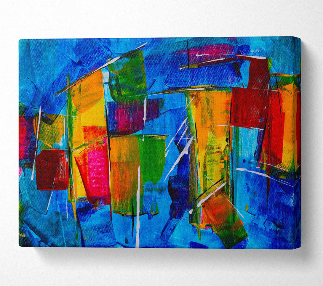  A Canvas Print of Azure Abstract Expressionism Canvas Art