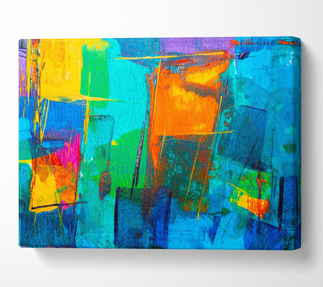  A Canvas Print of Azure Abstract Expressionism Canvas Art