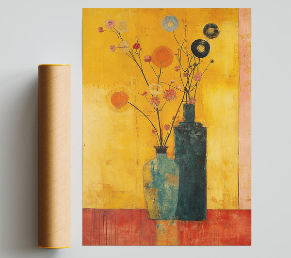 Still Life Vase Klimt Style Giclee Print
