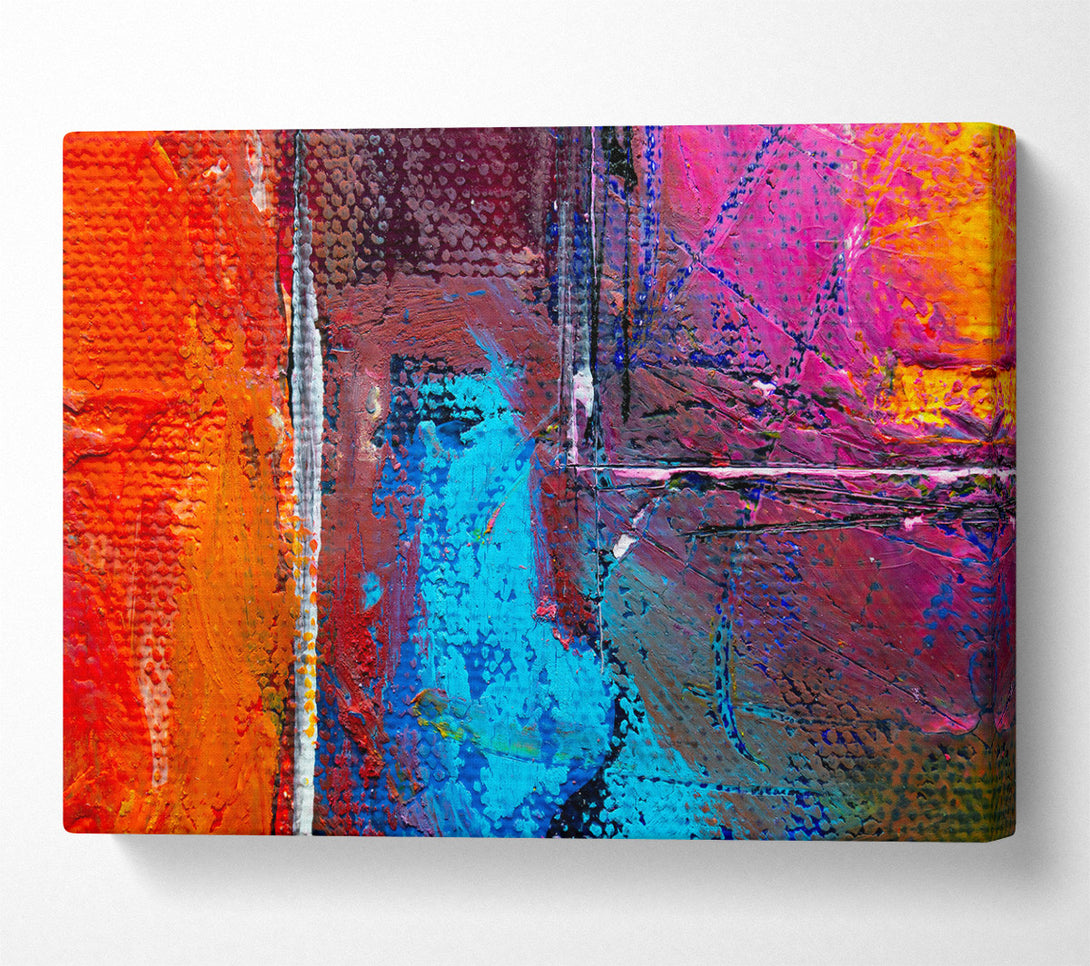  A Canvas Print of Blue Abstract Expressionism Canvas Art