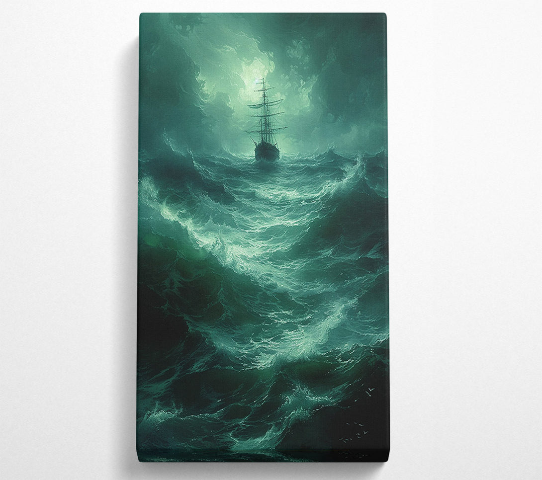  A Canvas Print of Stormy Seas Ship Canvas Wall Art