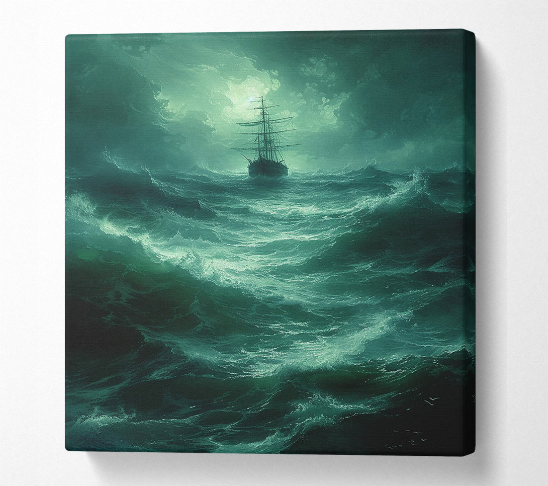  A Canvas Print of Stormy Seas Ship Canvas Wall Art