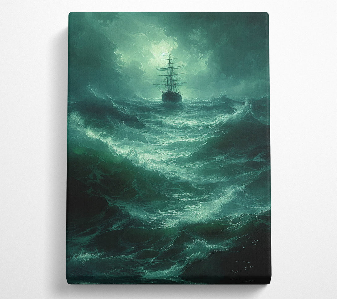  A Canvas Print of Stormy Seas Ship Canvas Wall Art