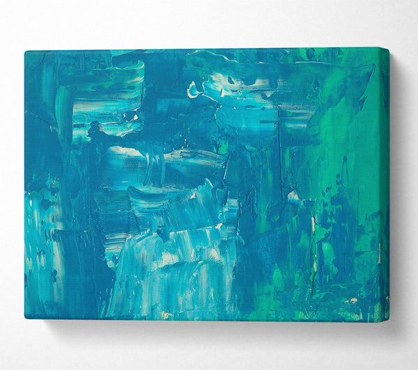  A Canvas Print of Teal Abstract Strokes Canvas Wall Art