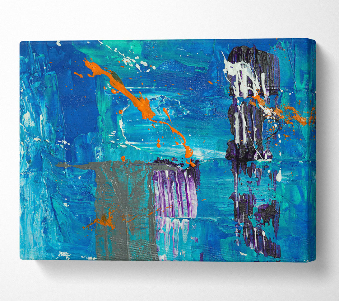  A Canvas Print of Azure Abstract Expressionism Canvas Art