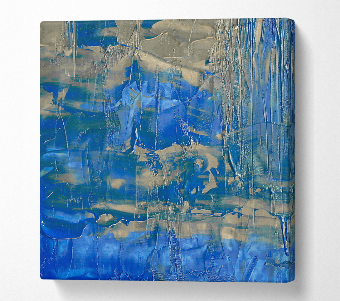  A Canvas Print of Blue And Silver Swirls Canvas Print