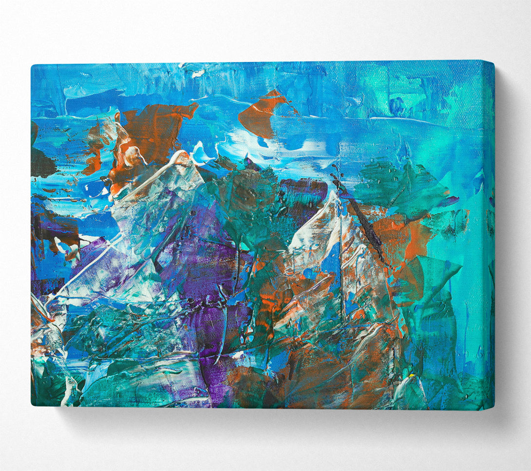  A Canvas Print of Teal Abstract Landscape Canvas Wall Art