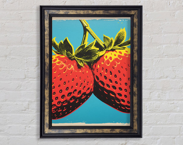 Strawberry Popart Framed Print