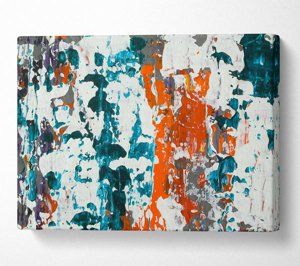  A Canvas Print of Teal And Orange Abstract Canvas Art