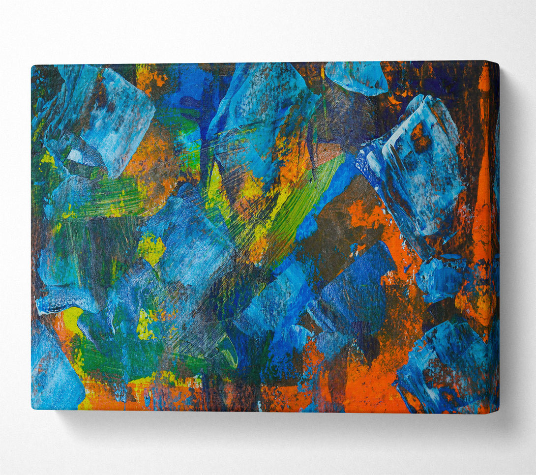  A Canvas Print of Blue Abstract Expressionism Canvas Art