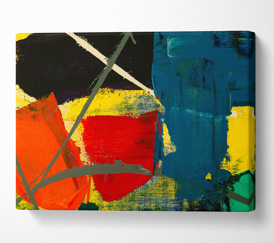  A Canvas Print of Blue Abstract Strokes Canvas Print