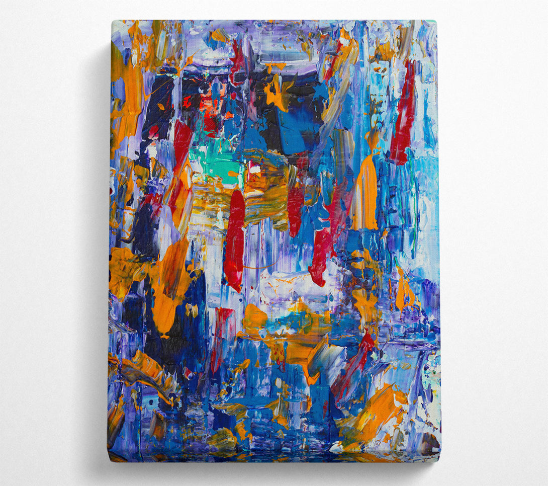  A Canvas Print of Blue And Orange Abstract Canvas Wall Art