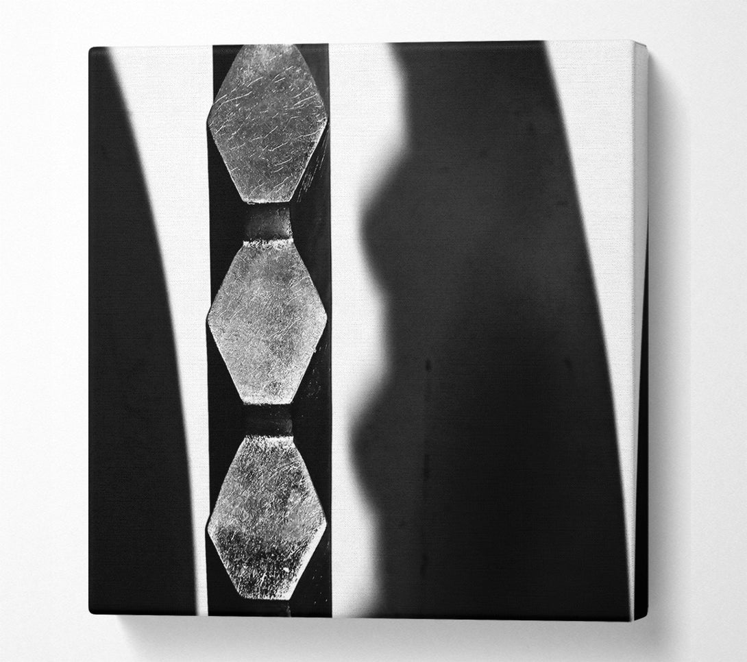  A Canvas Print of Silver Hexagon Shadows Canvas Print