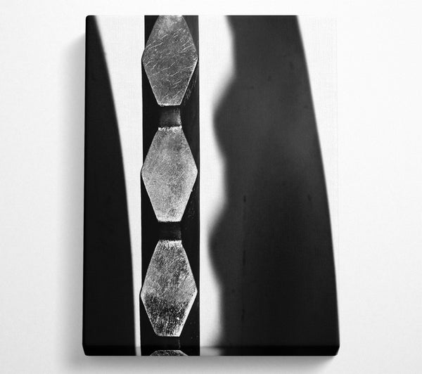  A Canvas Print of Silver Hexagon Shadows Canvas Print
