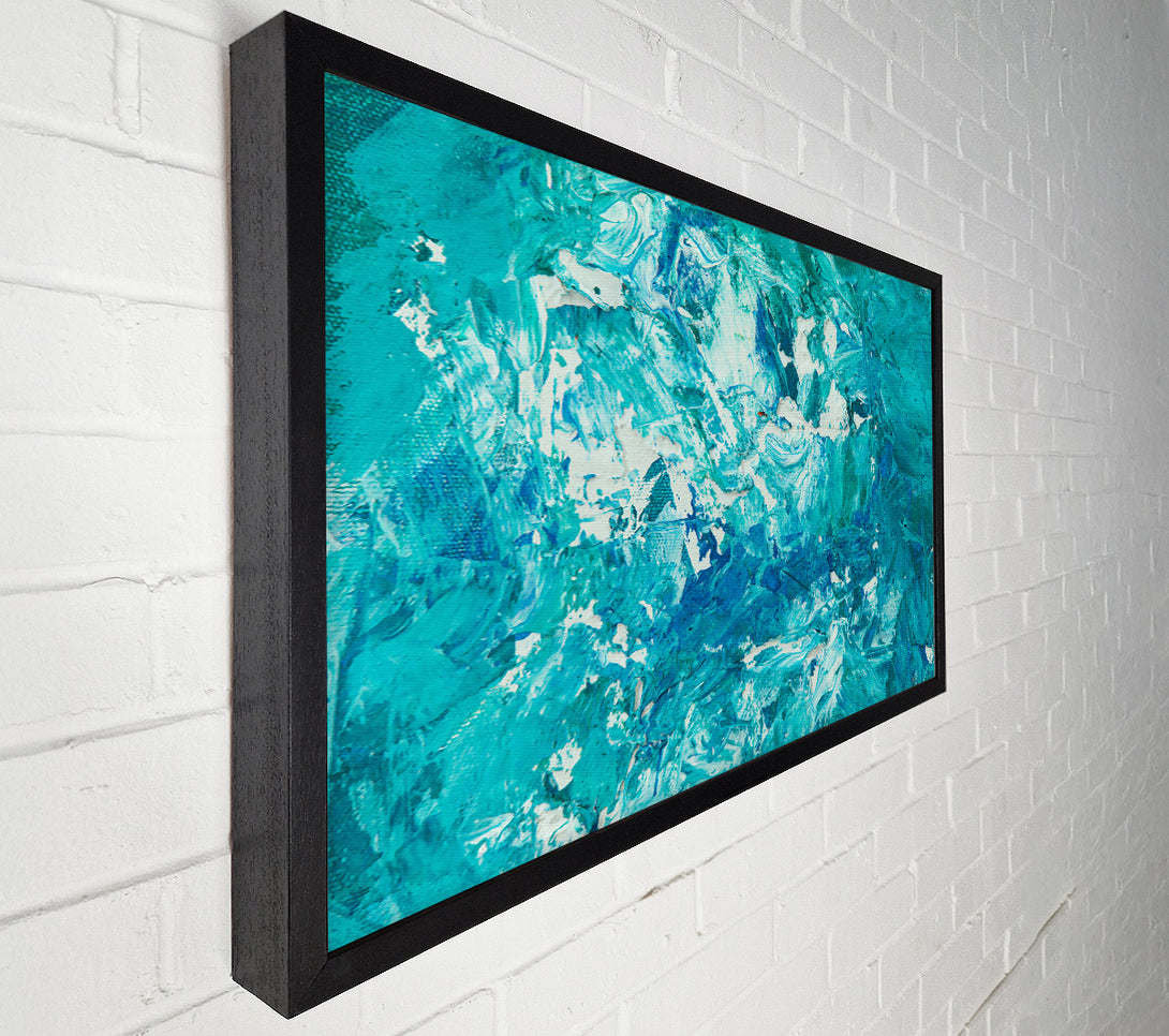  A Canvas Print of Turquoise Abstract Expressionism. Canvas Wall Art