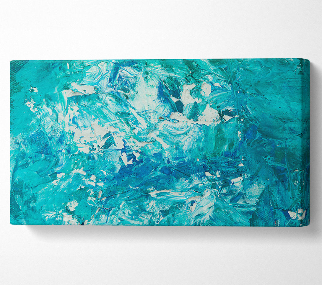  A Canvas Print of Turquoise Abstract Expressionism. Canvas Wall Art