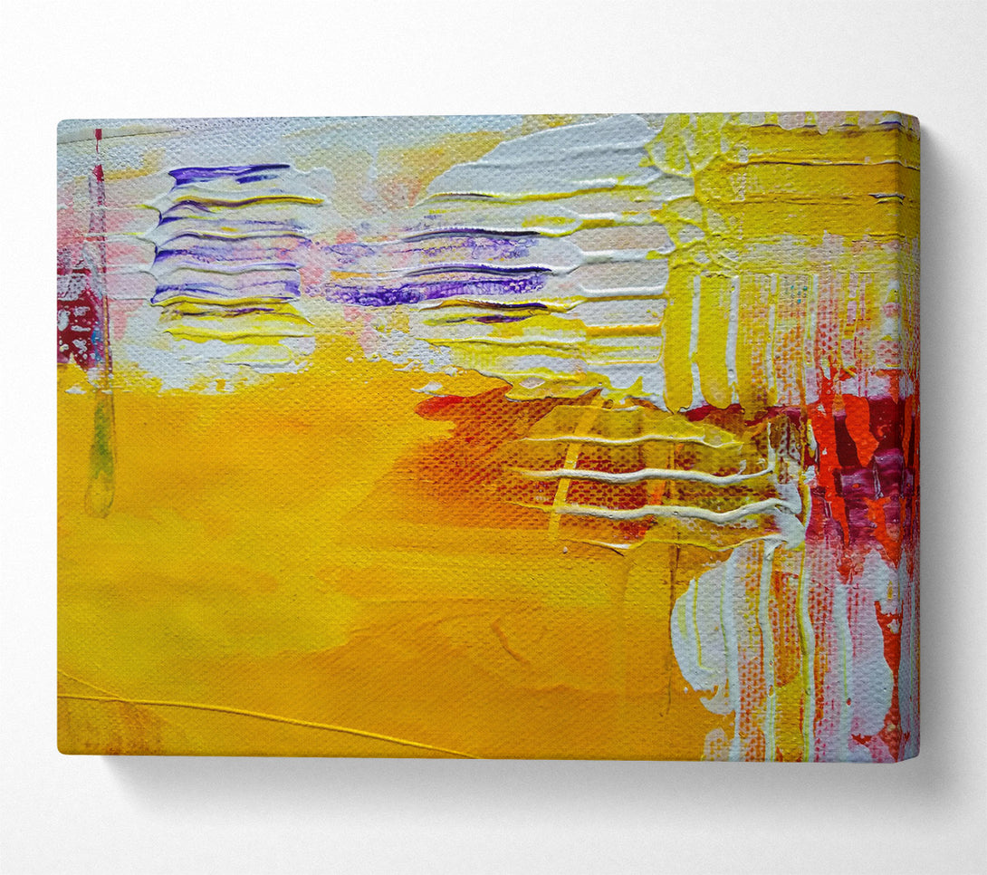  A Canvas Print of Golden Abstract Strokes Canvas Art