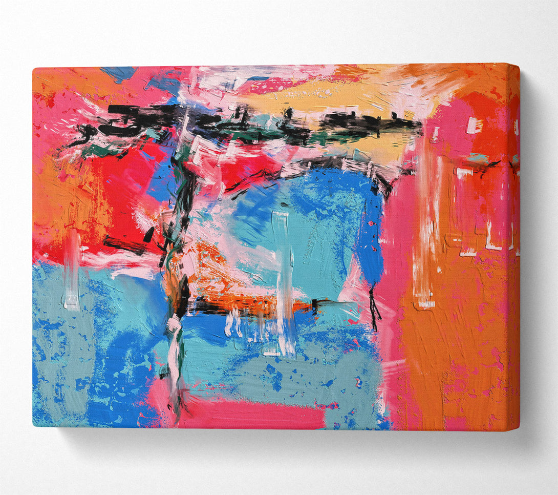  A Canvas Print of Blue Abstract Expressionism Canvas Art