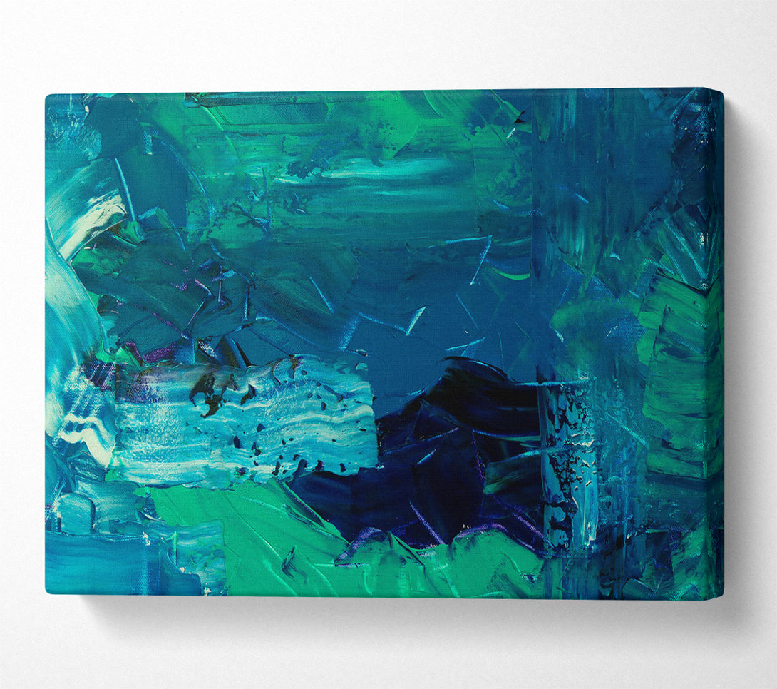  A Canvas Print of Teal Abstract Strokes Canvas Wall Art