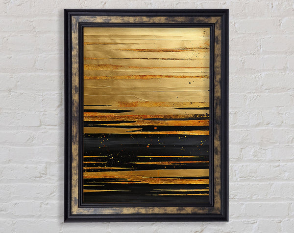 Strips Of Gold Framed Print