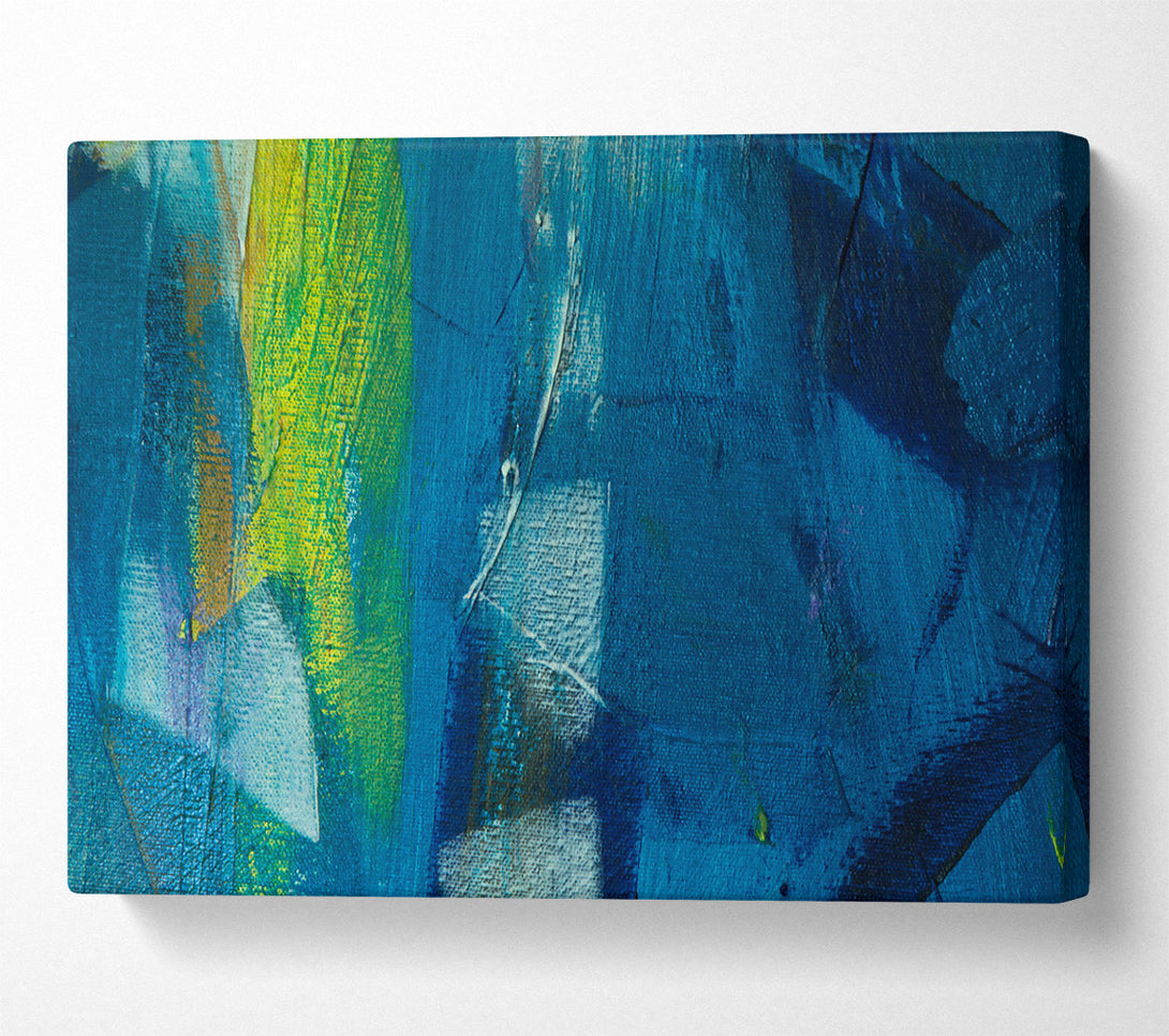  A Canvas Print of Azure Abstract Strokes Canvas Wall Art