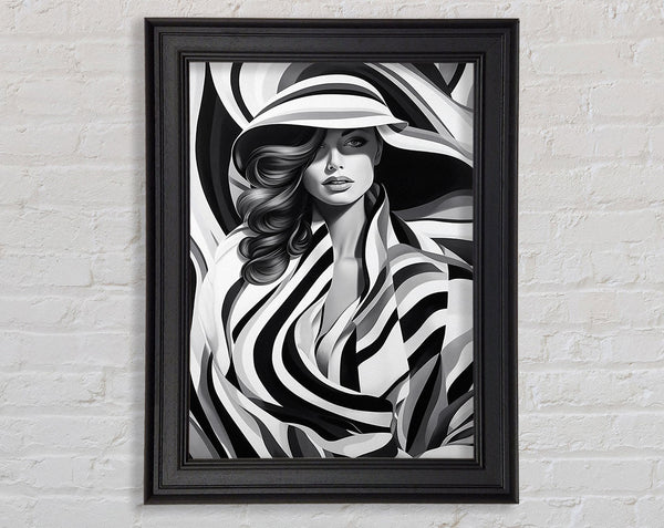 Stylish Black And White Fashion Framed Print