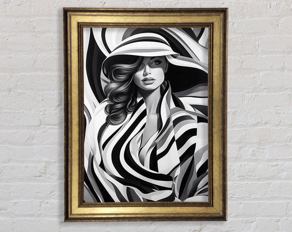 Stylish White And White Fashion Framed Print