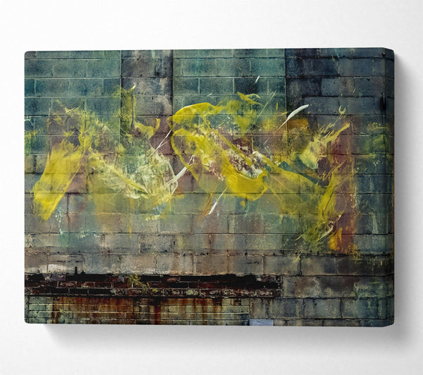  A Canvas Print of Golden Brick Wall Canvas Wall Art