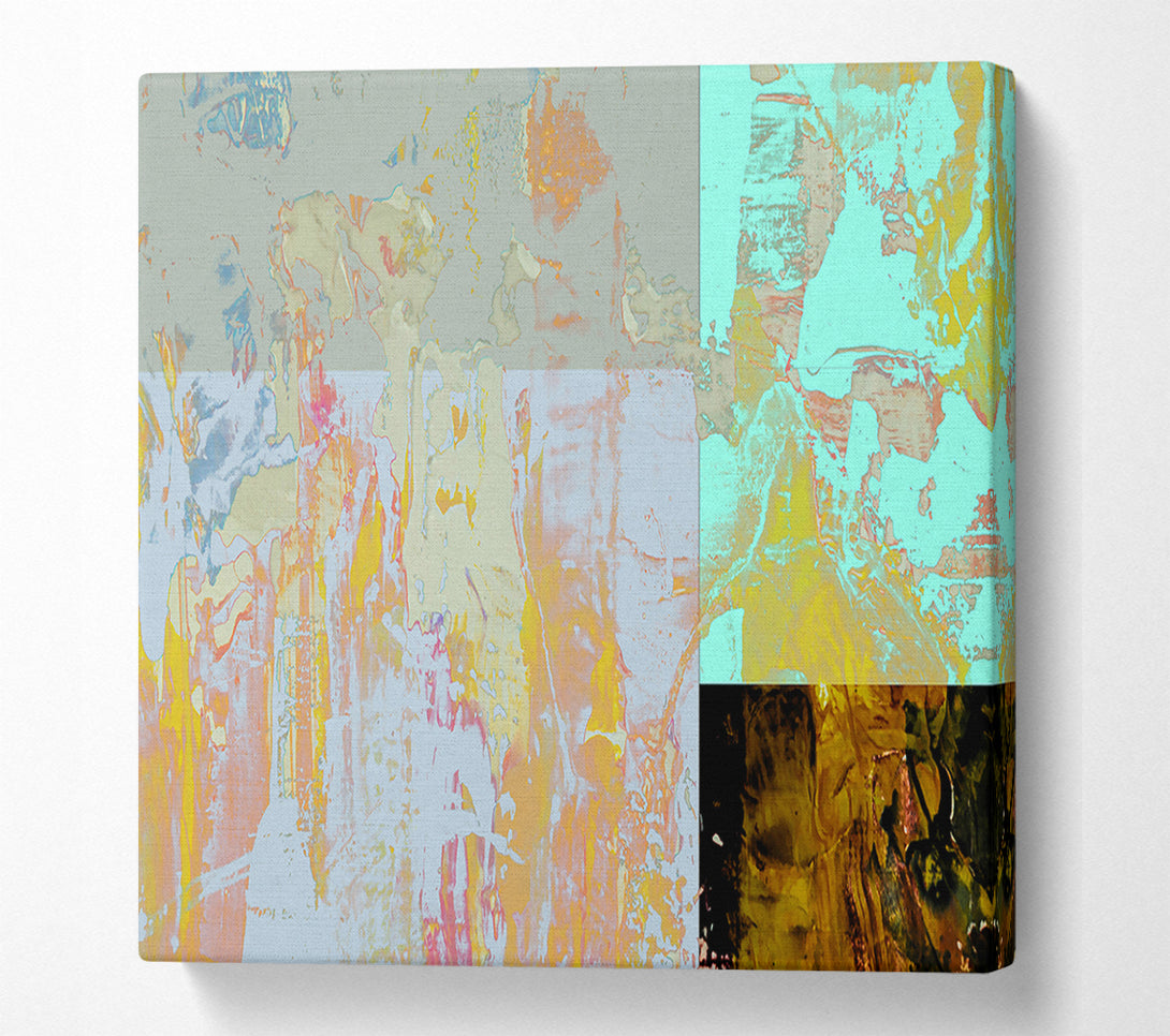  A Canvas Print of Aqua Abstract Expressionism Canvas Print