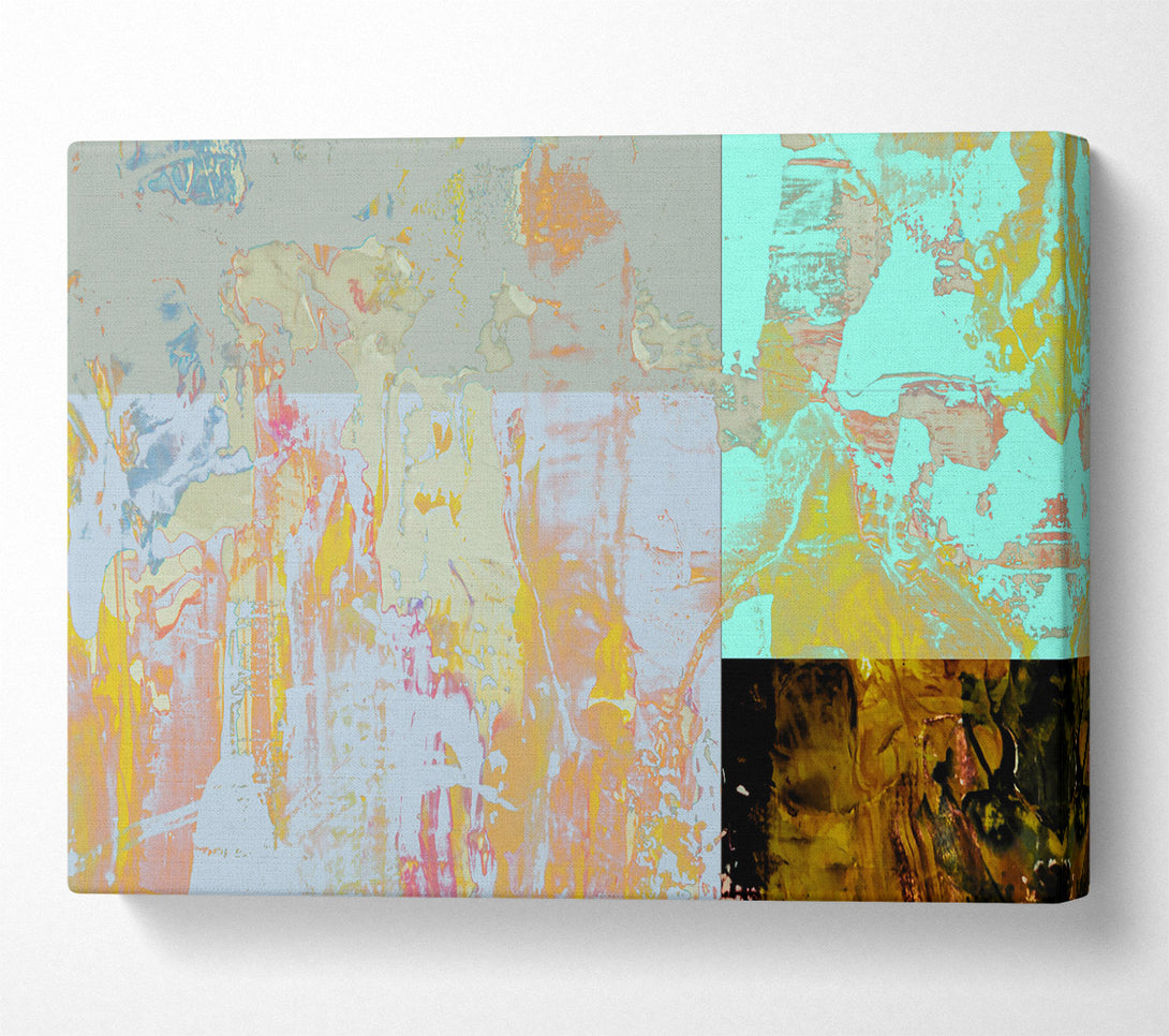  A Canvas Print of Aqua Abstract Expressionism Canvas Print