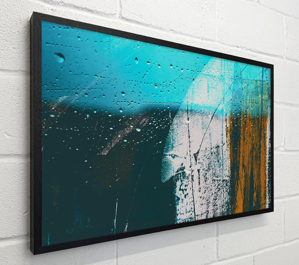 Blue Rain Through Glass