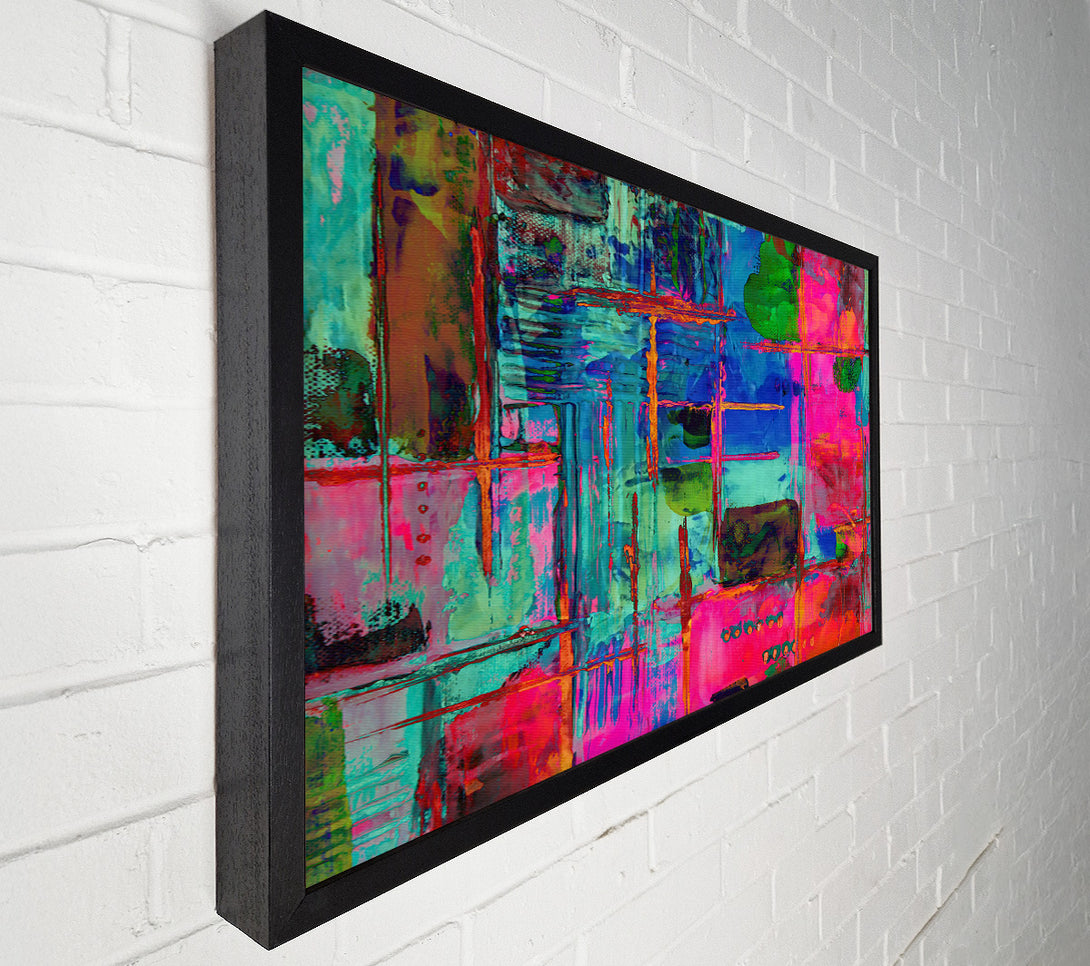  A Canvas Print of Fuchsia Grid Lines Canvas Print