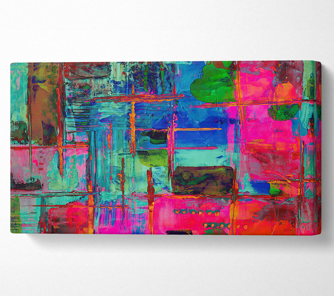  A Canvas Print of Fuchsia Grid Lines Canvas Print