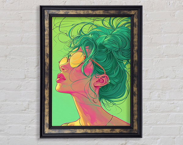 Summer Vibes Green Framed Print