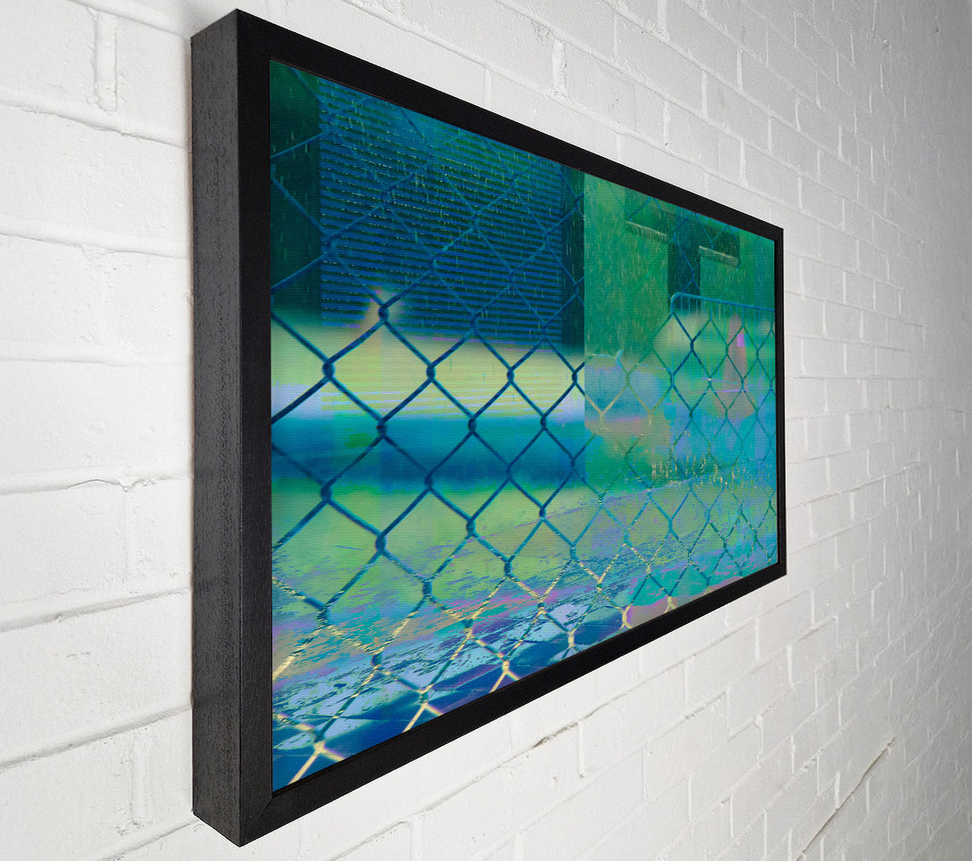  A Canvas Print of Cyan Chain Link Rain Canvas Print