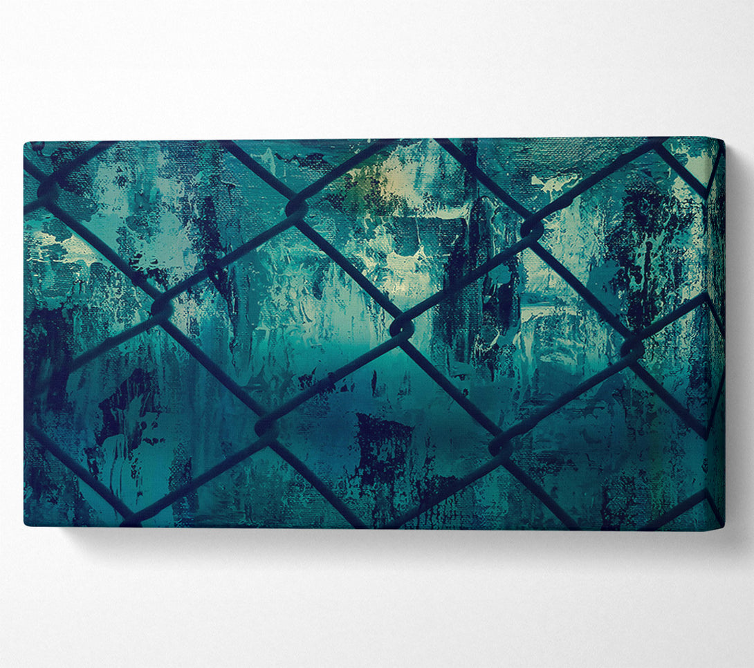  A Canvas Print of Teal Through The Fence Canvas Art