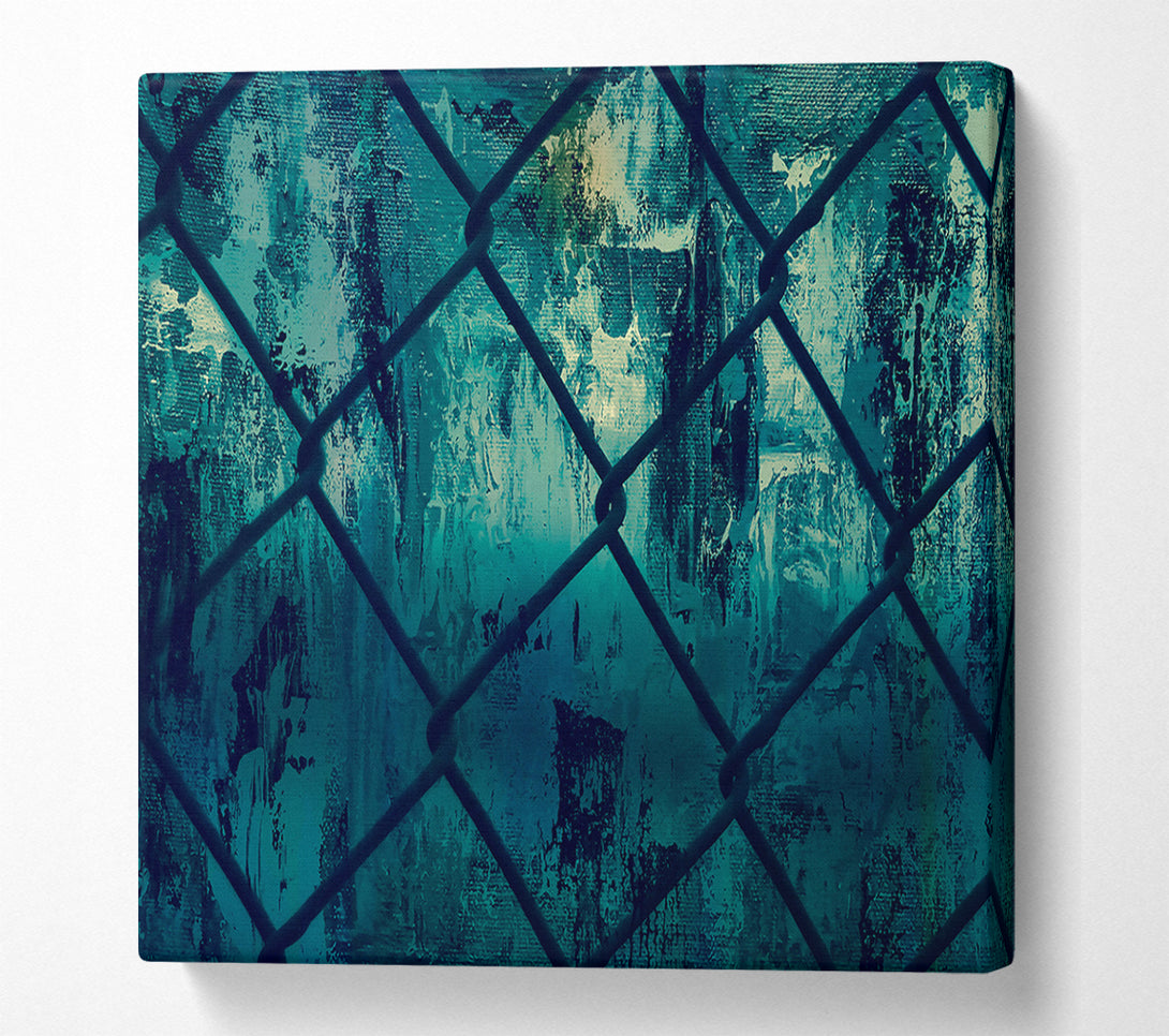  A Canvas Print of Teal Through The Fence Canvas Art