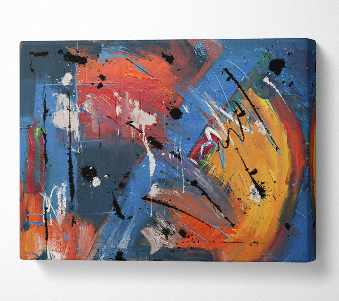  A Canvas Print of Blue Abstract Expressionism Canvas Art
