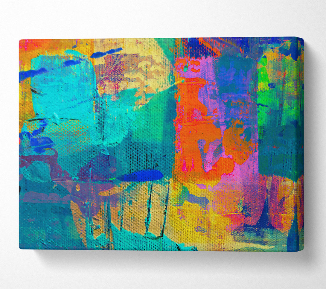  A Canvas Print of Blue Abstract Expressionism Canvas Art